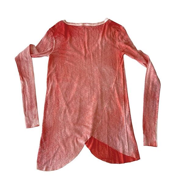 Free People We the Free Long Sleeve Peachy Salmon Color Tunic Tee NWOT Small - Picture 8 of 13